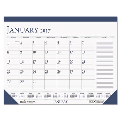 ESS HOD164 - Recycled Two-Color Monthly Desk Pad Calendar w/Large Notes ...