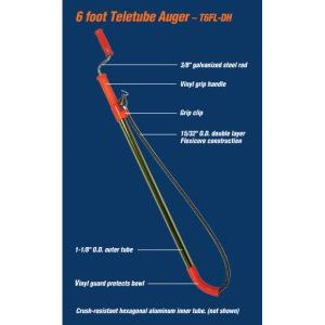 General Wire T6FL-DH 6' Teletube Closet Auger w/Down Head